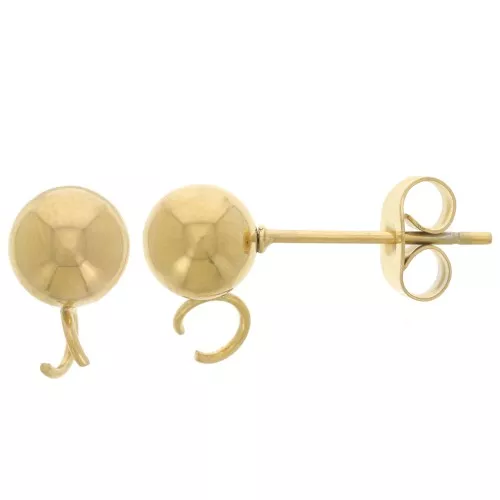 Orecchini a pallina da 6 mm con anello aperto - Acciaio inossidabile 304L Dorato x20