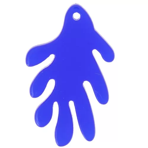 Pendente in corallo acrilico trasparente 30x18 mm - Royal Blue x1