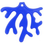 Pendente in corallo acrilico trasparente 36,5x39 mm - Royal Blue x1