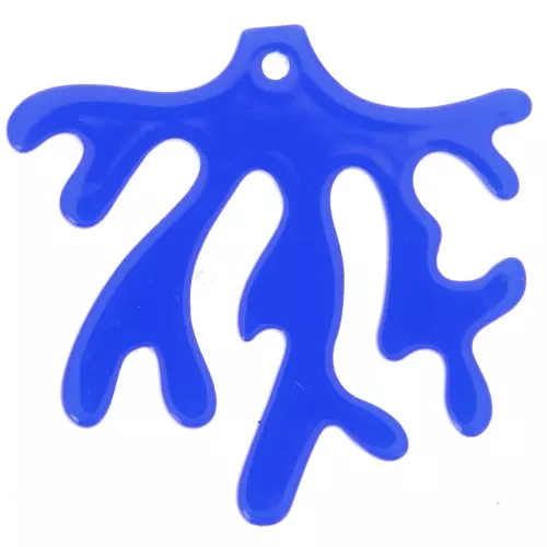 Pendente in corallo acrilico trasparente 36,5x39 mm - Royal Blue x1