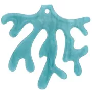 Pendente in corallo acetato 36,5x39 mm - Perla blu pavone x1