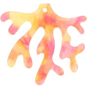 Pendente in corallo 36,5x39 mm in acetato - Tartaruga - Arancione - Rosa perlato