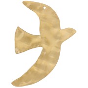 Pendenti a forma di uccello martellato 51x36 mm esclusi Perles&Co - Acciaio inossidabile 304L Dorato x2|raw }}