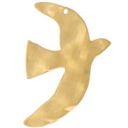 Pendenti a forma di uccello martellato 36x25 mm esclusi Perles&Co - Acciaio inossidabile 304L Dorato x2|raw }}