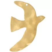 Pendenti a forma di uccello martellato 36x25 mm esclusi Perles&Co - Acciaio inossidabile 304L Dorato x2