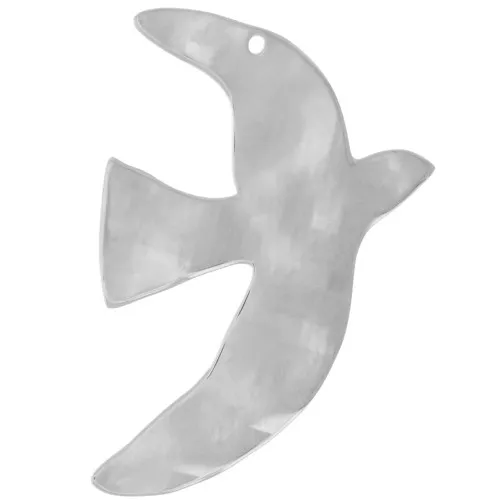 Pendenti a forma di uccello martellato 36x25 mm esclusi Perles&Co - Acciaio inossidabile 304L x2
