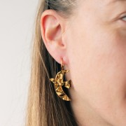 Pendenti a forma di uccello martellato 36x25 mm esclusi Perles&Co - Acciaio inossidabile 304L x2