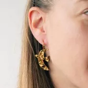 Pendenti a forma di uccello martellato 36x25 mm esclusi Perles&Co - Acciaio inossidabile 304L x2