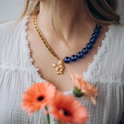 Pendente 2 farfalle 30x24 mm - Acciaio inossidabile 304L Dorato x1