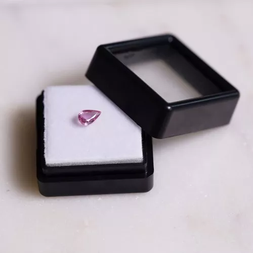 Zaffiro Padparadscha taglio pera - 6,2x3,9 mm - 0,45 carati