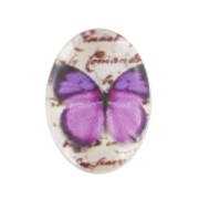 Cabochon mm. 18x13 Farfalla Viola/Nero x1|raw }}