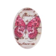 Cabochon mm. 18x13 Farfalla Rosa x1