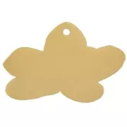 Ciondolo fiore di viola del pensiero 13x20 mm in resina epossidica - acciaio inossidabile 304L Dorato - Magenta x1