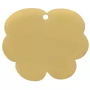 Ciondolo fiore di viola del pensiero 17x20 mm in resina epossidica - acciaio inossidabile 304L Dorato - Viola x1