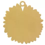 Pendente a forma di fiore di margherita 20,5 mm in resina epossidica - Acciaio inossidabile 304L Dorato - Bianco x1