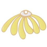 Pendente a forma di margherita 13,5x20,5 mm in resina epossidica - acciaio inossidabile 304L Dorato - Giallo x1|raw }}