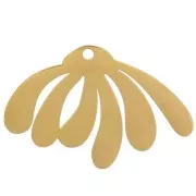 Pendente a forma di margherita 13,5x20,5 mm in resina epossidica - acciaio inossidabile 304L Dorato - Giallo x1