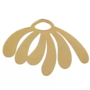 Pendente a forma di margherita 13x20 mm in resina epossidica - Acciaio inossidabile 304L Dorato - Bianco x1