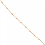 Catena con perline in resina epossidica da 2 mm - Acciaio inossidabile 304 Dorato - Arancione x1m|raw }}