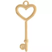 Chiave pendente a forma di cuore 35x15 mm - Acciaio inossidabile 304L Dorato x1