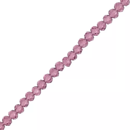 Tonde schiacciate sfaccettate mm. 3.5x3 Amethyst x36cm