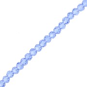 Perla rotonda sfaccettata - tonda appiattita 3,5x3 mm - Zaffiro chiaro x33cm|raw }}