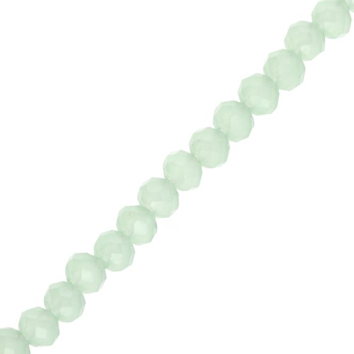 Perle sfaccettate rotonde - rotonde appiattite 4,5x3,5 mm - Verde Opale x38cm