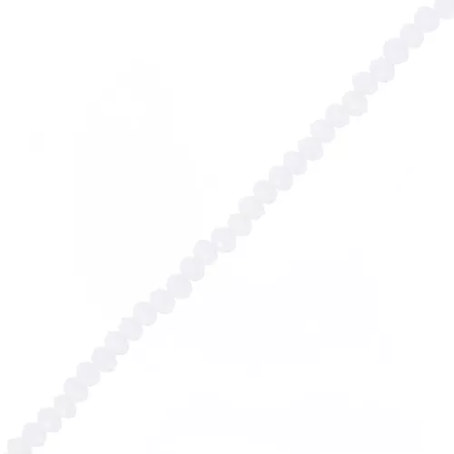 Perle sfaccettate rotonde - rotonde appiattite 4,5x3,5 mm Opale bianco x40cm