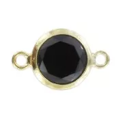 Separatori 2 anelli mm. 11x6 - Ossido di zirconio - Jet Gold filled x1