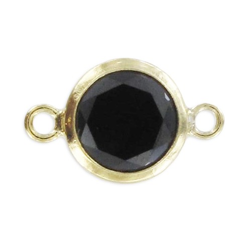 Separatori 2 anelli mm. 11x6 - Ossido di zirconio - Jet Gold filled x1