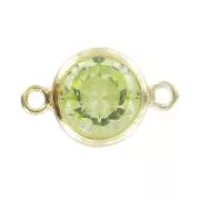 Separatori 2 anelli mm. 11x6 - Ossido di zirconio - Light Green Gold filled x1