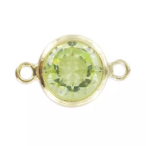 Separatori 2 anelli mm. 11x6 - Ossido di zirconio - Light Green Gold filled x1