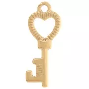 Pendente a forma di cuore 27x11 mm - Acciaio inossidabile 304L Dorato x1