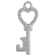 Pendente chiave a forma di cuore a coste 27x11 mm - Acciaio inossidabile 304L x1|raw }}