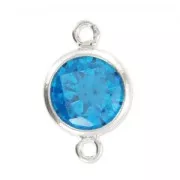 Separatore 2 anelli mm. 11x6 - Ossido di zirconio - Acqua Blu Argento 925 x1