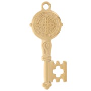 Pendente a forma di chiave 35,5x14 mm - motivo religioso - acciaio inossidabile 304L Dorato x1