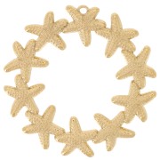 Pendenti a forma di corona di stelle marine 36 mm - Acciaio inossidabile 304L Dorato x2|raw }}