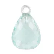Pendente sfaccettato a goccia 13x10 mm - Argento 925 - Acquamarina Hydro