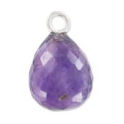 Pendente goccia sfaccettato 13x10 mm Argento 925/Amethyst x1|raw }}