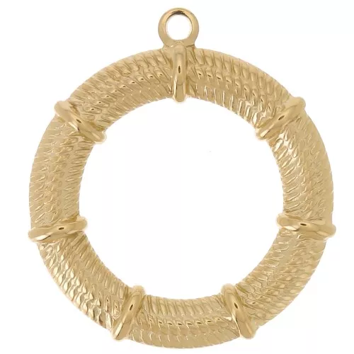 Pendenti a corona con effetto intrecciato da 29 mm - Acciaio inossidabile 304L Dorato x2