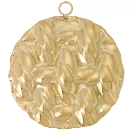 Pendenti rotondi martellati a effetto intrecciato 40 mm - Acciaio inossidabile 304L Dorato x2