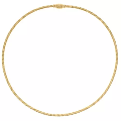 Collare Omega a maglia morbida da 3 mm - acciaio inossidabile 304L Dorato x41cm