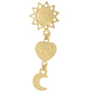 Pendente sole cuore e luna 45x15 mm - Acciaio inossidabile 304L Dorato x1|raw }}