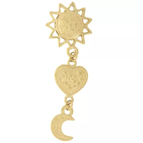 80 Ciondoli In Acciaio Inox Per Gioielli Fai Da Te - 4 Stili: Cuore Con Stella, Luna E Stella, In Scatola Organizer, Per Bracciali E Collane