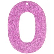 47x34 mm ciondolo ovale cavo in acrilico - Glitter rosa x1