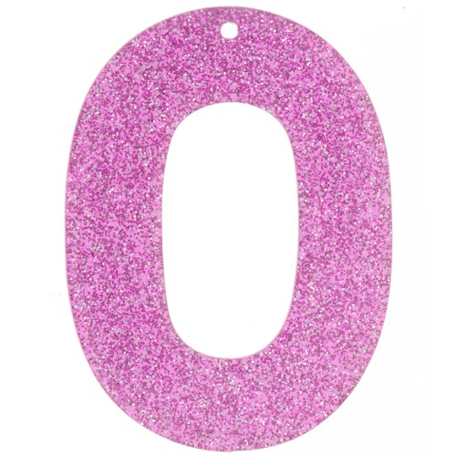 47x34 mm ciondolo ovale cavo in acrilico - Glitter rosa x1