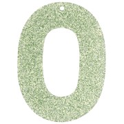 Pendente ovale incavato in acrilico 47x34 mm - Glitter verde muschio x1