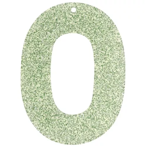 Ciondolo ovale incavato in acrilico 47x34 mm - Glitter verde muschio x1