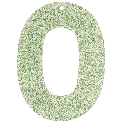 Pendente ovale incavato in acrilico 47x34 mm - Glitter verde muschio x1