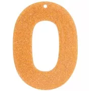 Ciondolo ovale incavato in acrilico 47x34 mm - Glitter arancione x1